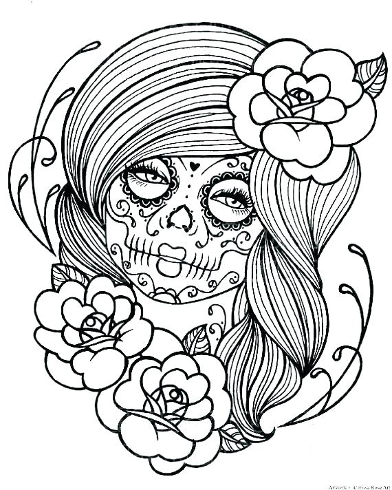 570x712 Day Of The Dead Mask Coloring Page 9 Fun Free Printable Coloring