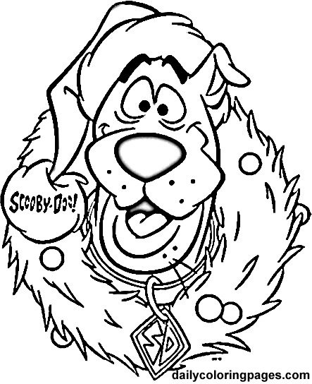 Free Disney Christmas Coloring Pages Scooby Doo Wreath Christmas 443x544 Free Disney Christmas Coloring Pages Scooby Doo Wreath Christmas