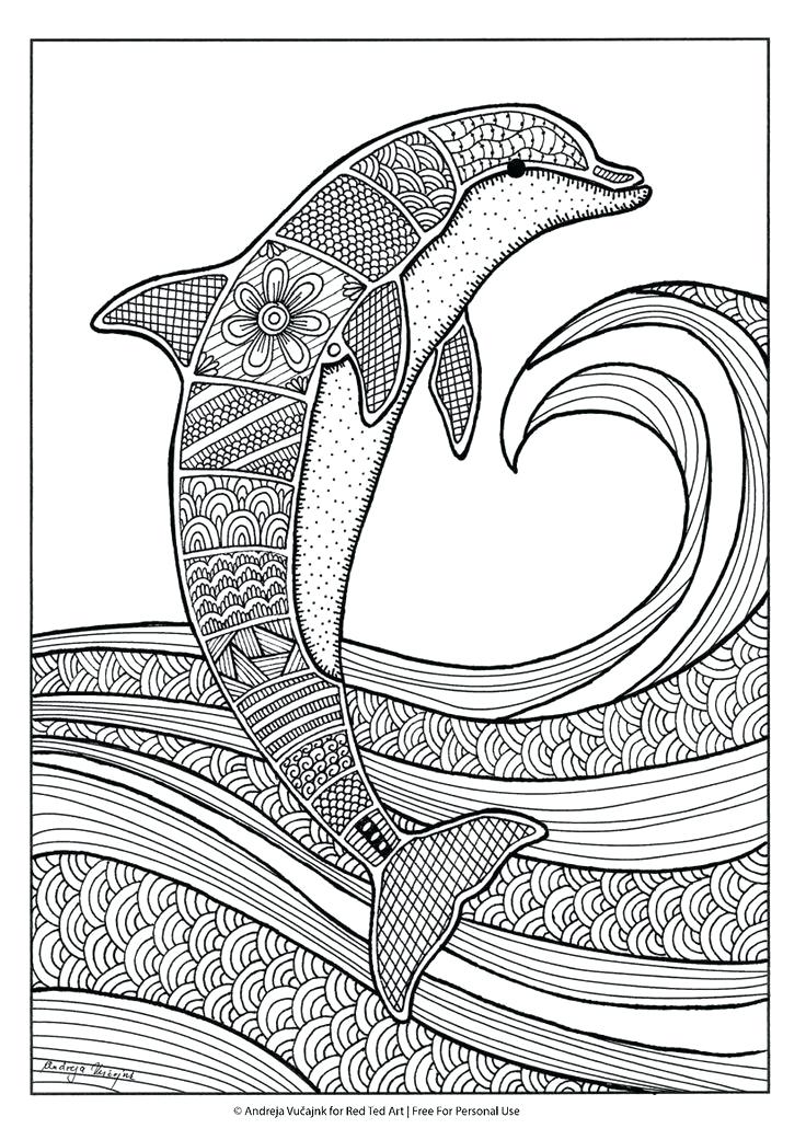 Dolphin Coloring Pages Free Colouring Pages For Grown Ups Dolphins 736x1041 Dolphin Coloring Pages Free Colouring Pages For Grown Ups Dolphins