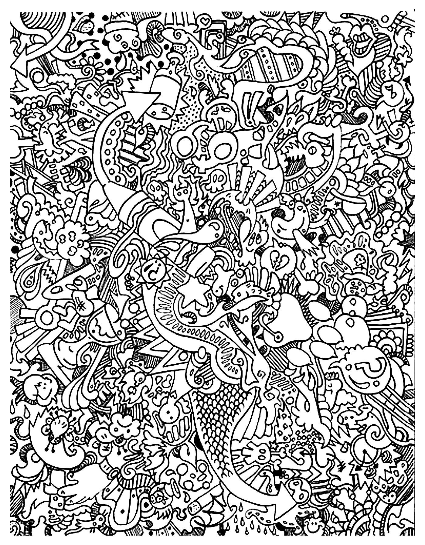 1400x1795 Free Coloring Page Coloring Doodle Art Doodling 18. Very Complex