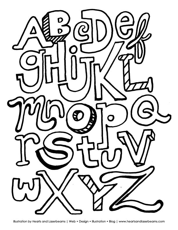 612x792 The Abc Letters Free Downloadable Coloring Book Page By Hearts