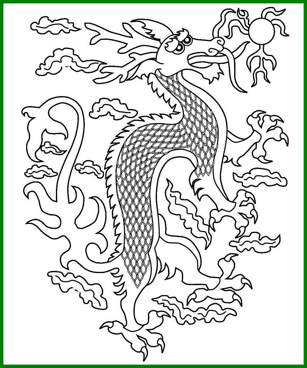 1021x1221 Shocking Printable Chinese Dragon Coloring Pages For Kids Pic