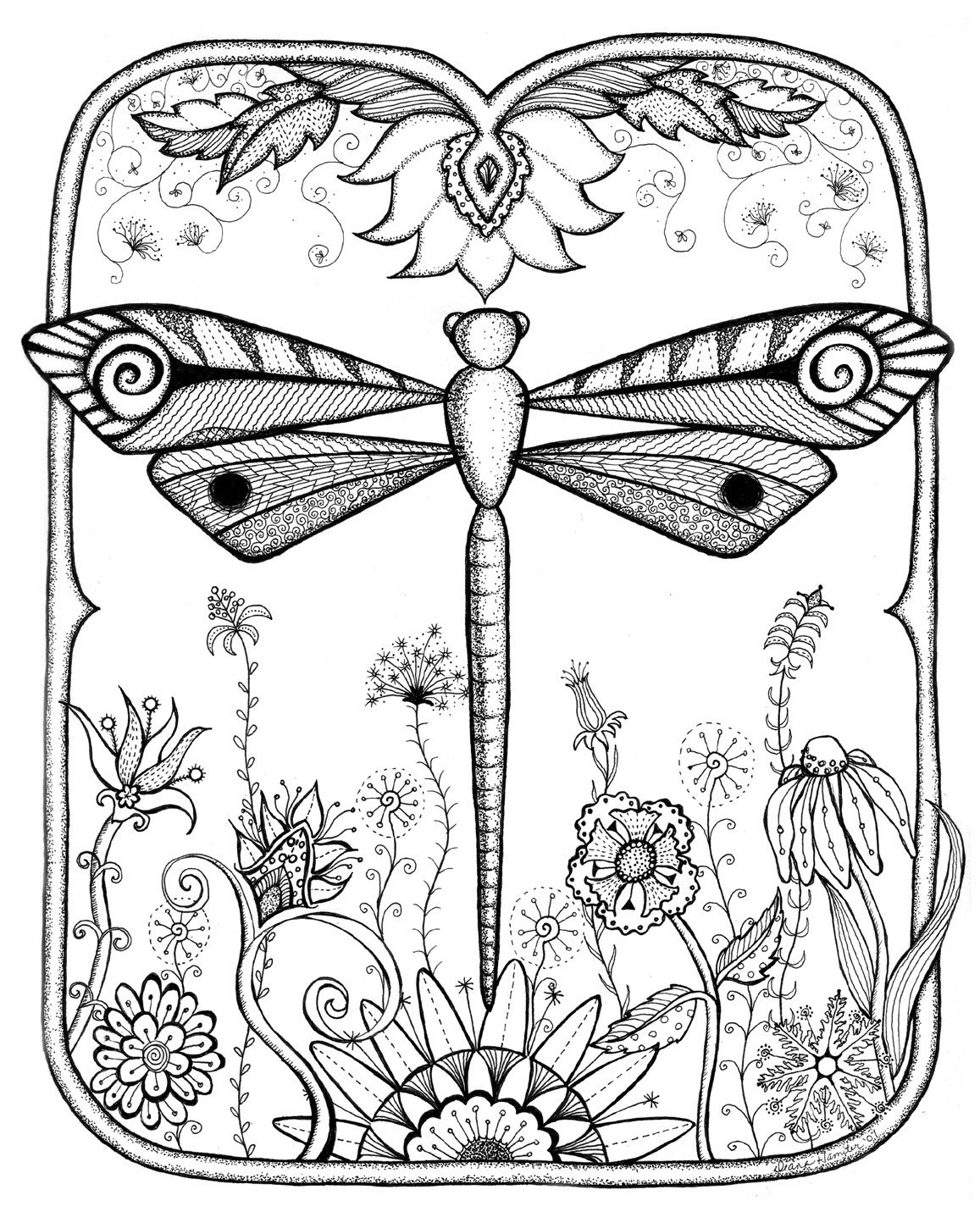 1157x1444 Dragonfly Coloring Pages