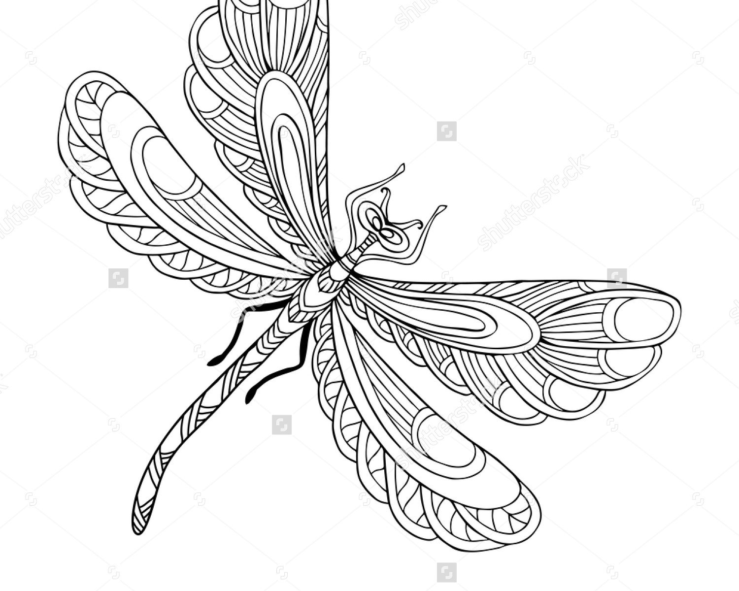 Mosaic Dragonfly Coloring Pages Coloring Pages