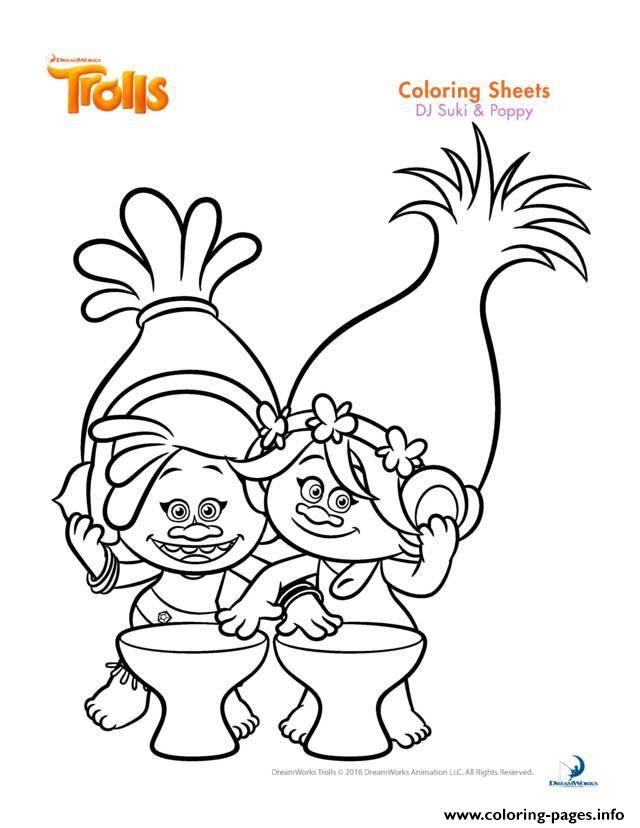 Print Dj Suki Poppy Trolls Coloring Pages Kids 640x828 Print Dj Suki Poppy Trolls Coloring Pages Kids