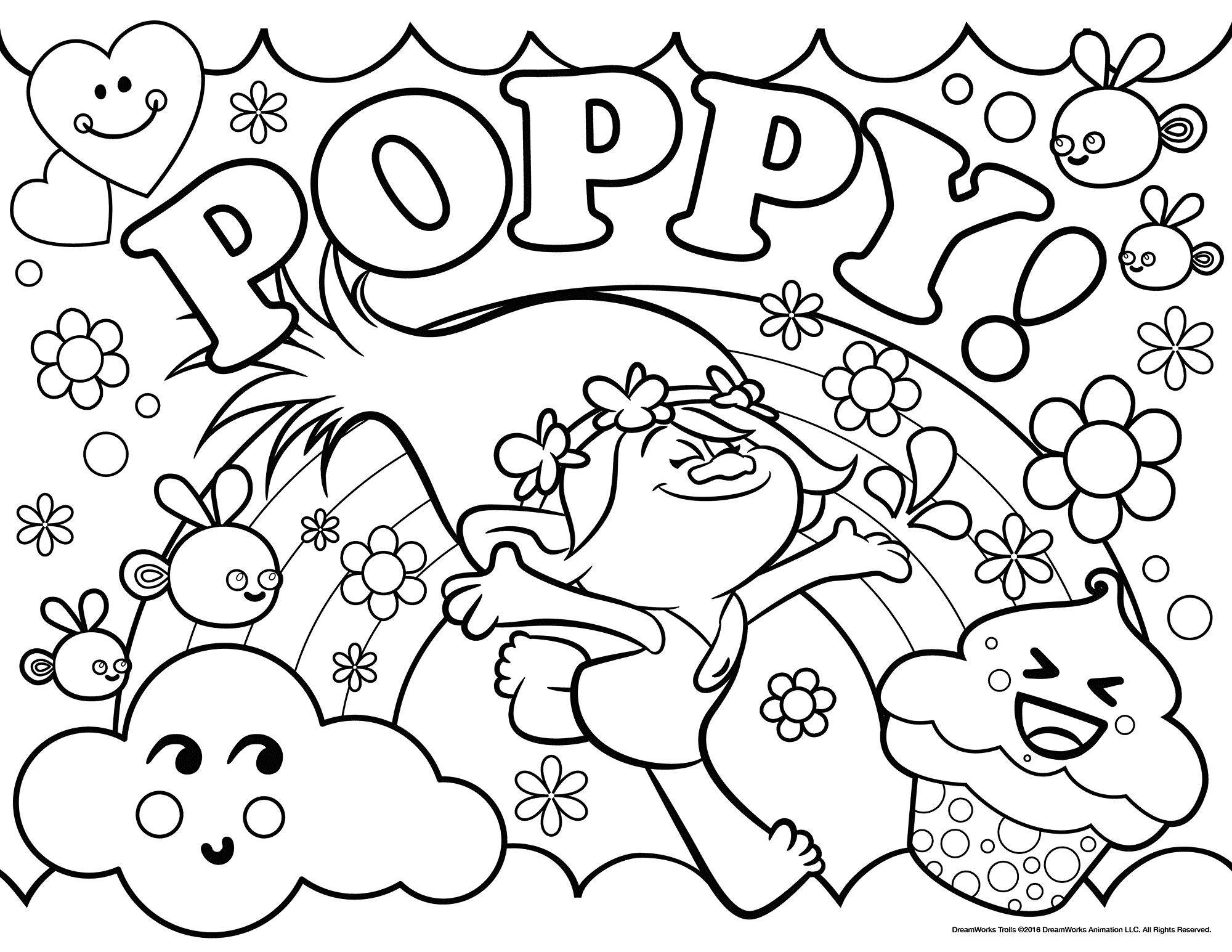 Trolls Movie Coloring Pages 2000x1545 Trolls Movie Coloring Pages