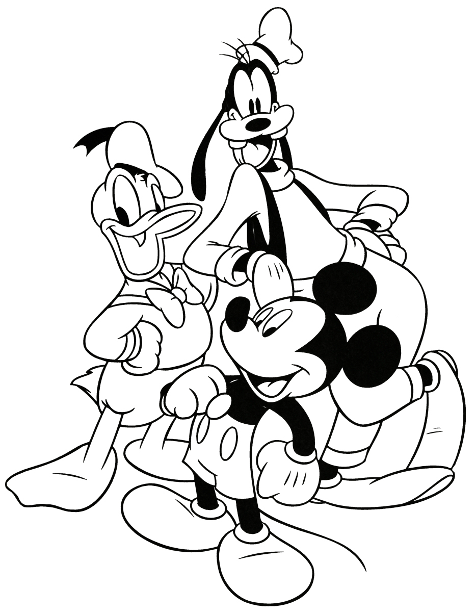 Mickey Mouse Goofy And Donald Duck Coloring Pages Free Printable 934x1206 Mickey Mouse Goofy And Donald Duck Coloring Pages Free Printable