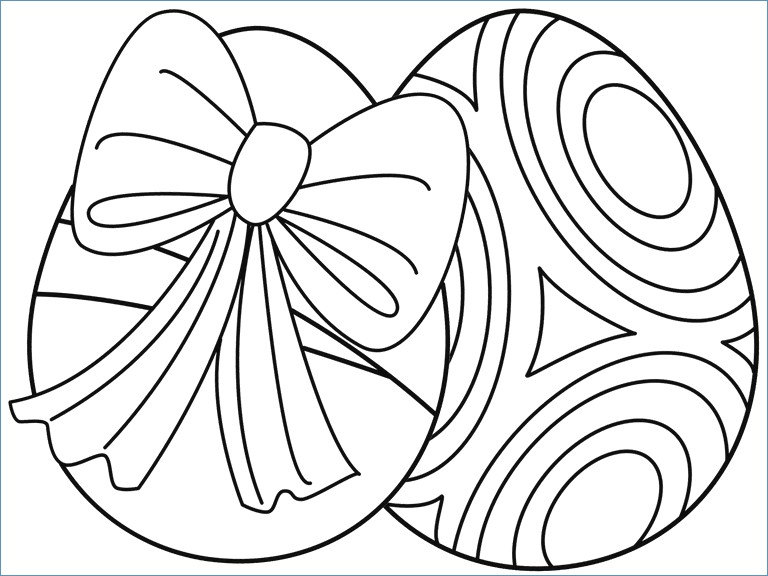 768x576 Easy Easter Egg Coloring Page For Preschool