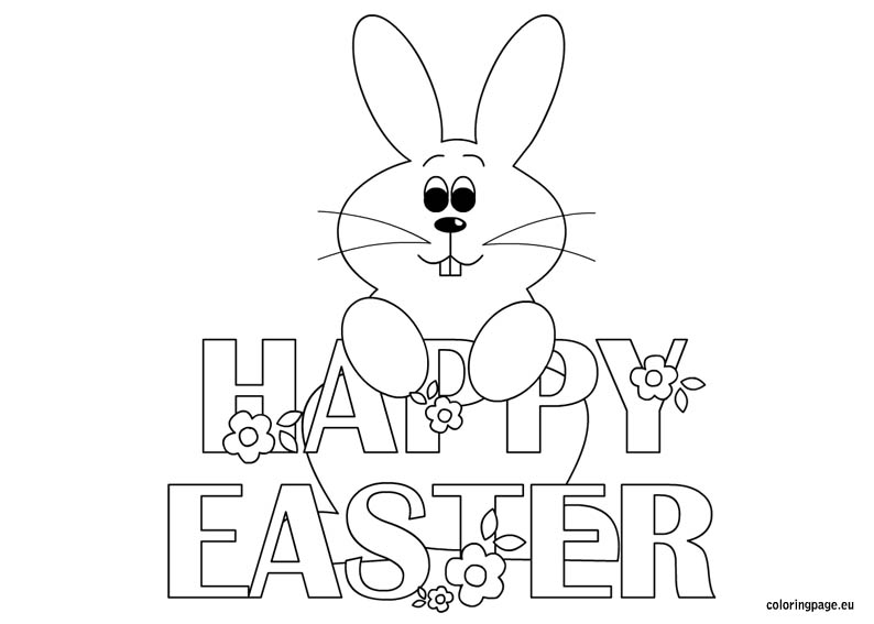 Happy Easter Bunny Coloring Pages 794x567 Happy Easter Bunny Coloring Pages