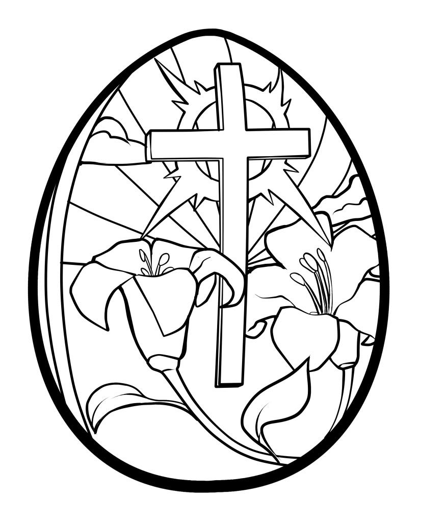 Easter Egg Coloring Pages Printable Lilies And Cross Easter Egg 826x1023 Easter Egg Coloring Pages Printable Lilies And Cross Easter Egg