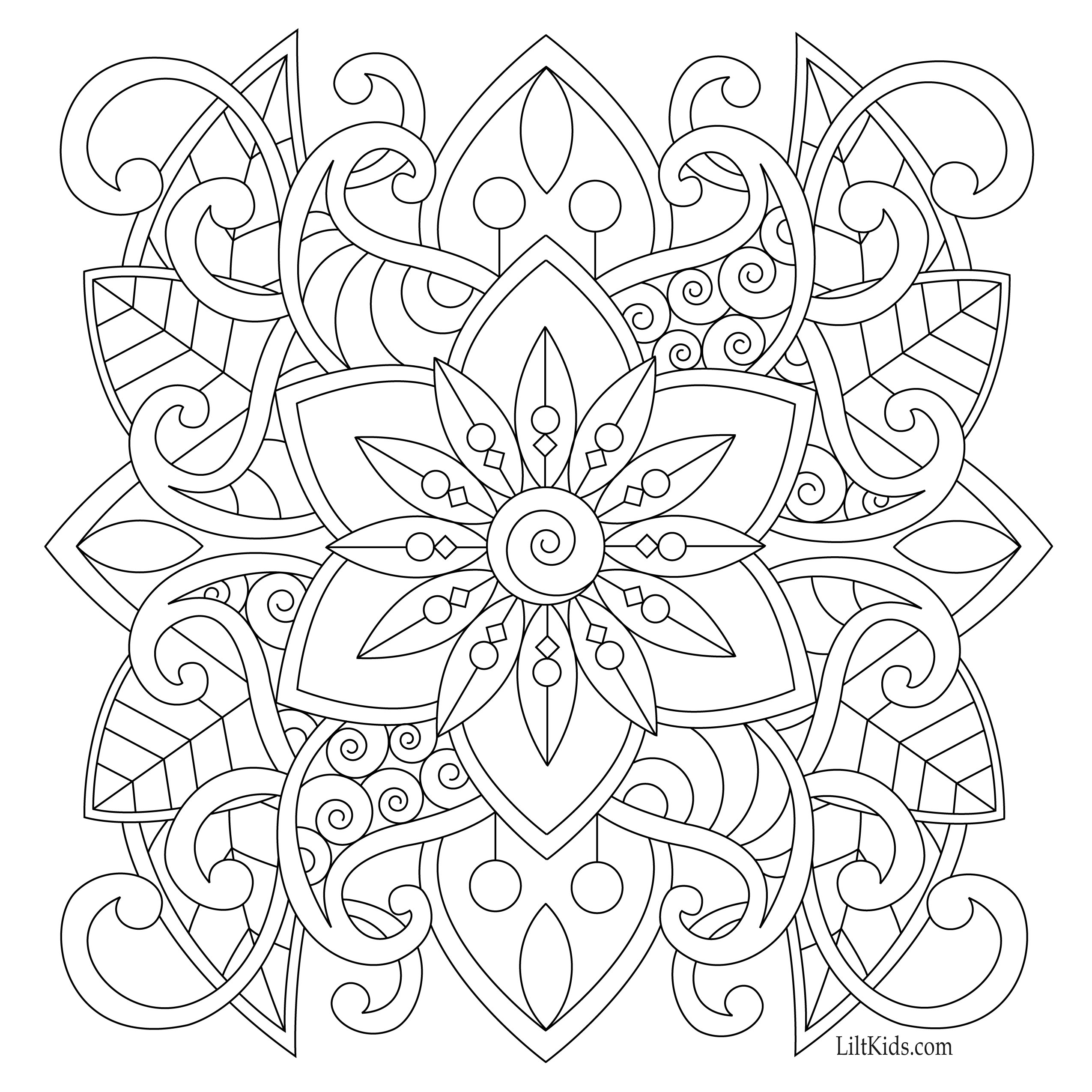 2550x2550 Free Easy Mandala For Beginners Adult Coloring Book Image
