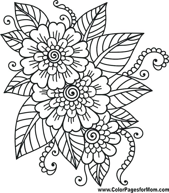 640x732 Flower Printable Coloring Pages Easy Flower Coloring Pages Flower