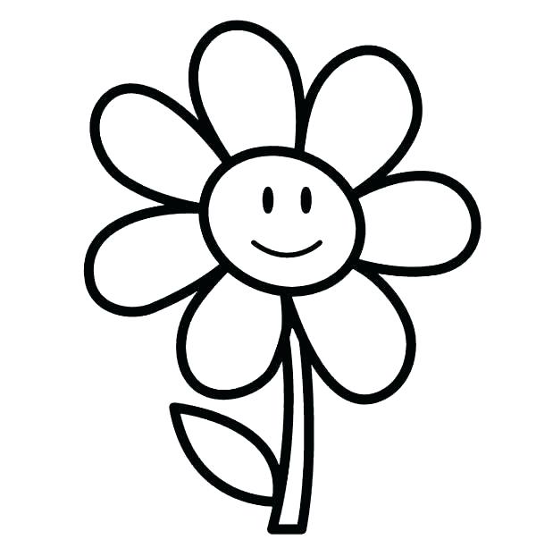 Simple Flower Coloring Pages Easy Flower Coloring Pages Kids Photo 600x613 Simple Flower Coloring Pages Easy Flower Coloring Pages Kids Photo