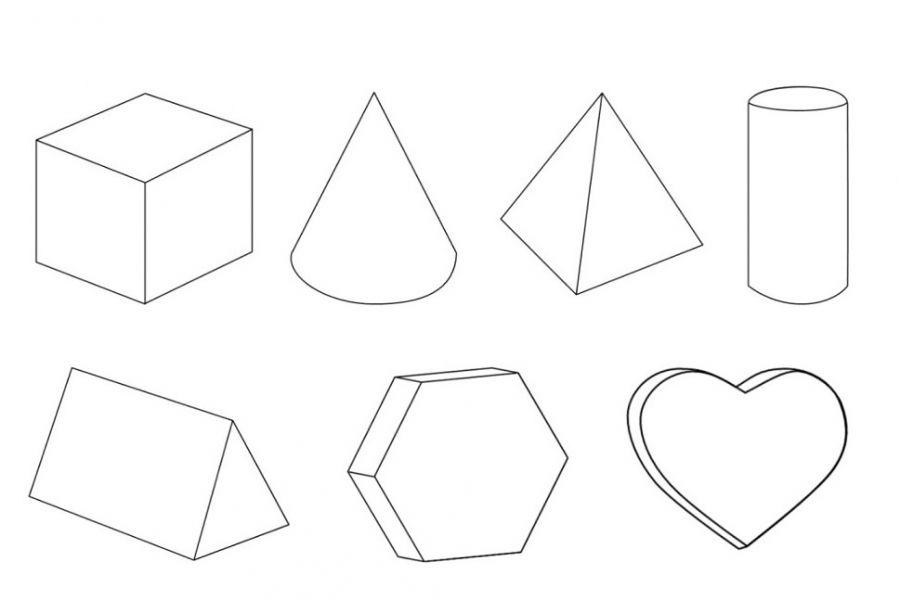 900x600 3d Shapes Coloring Pages Geometric 3d Shapes Free Educational