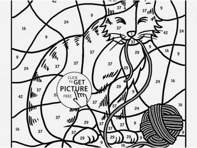 640x480 Free Educational Coloring Pages Images Color By Number Cat