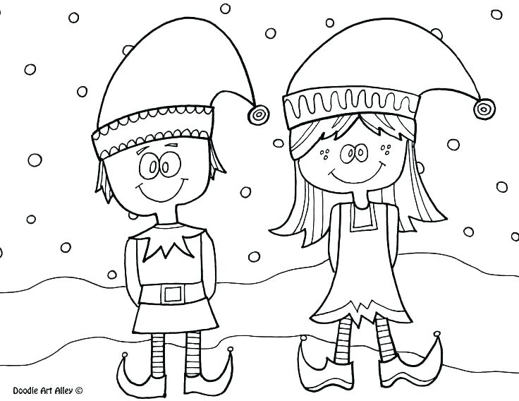 Printable Christmas Elf Coloring Pages 736x568 Printable Christmas Elf Coloring Pages