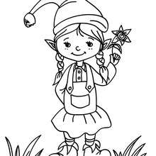 Christmas Girl Elf Coloring Pages 220x220 Christmas Girl Elf Coloring Pages