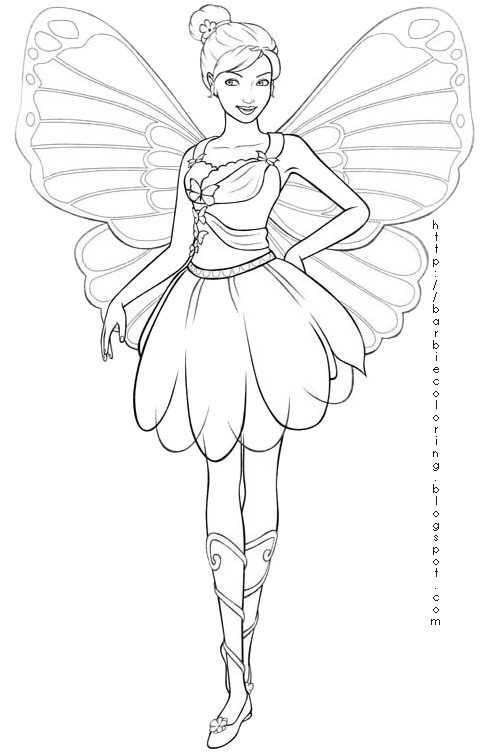 Barbie Mariposa Coloring Pages Fairy Princess Movie 483x755 Barbie Mariposa Coloring Pages Fairy Princess Movie