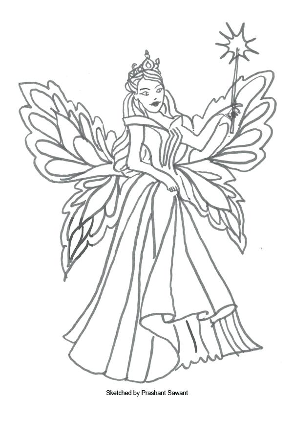 Coloring Fairy Free Fairy Coloring Pages For Adults To Print 600x860 Coloring Fairy Free Fairy Coloring Pages For Adults To Print