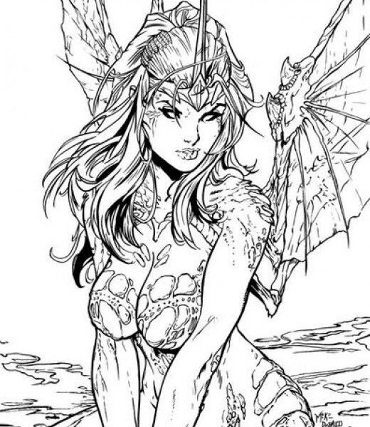 Free Fairy Coloring Pages For Adults Free Fantasy Coloring Pages 520x600 Free Fairy Coloring Pages For Adults Free Fantasy Coloring Pages