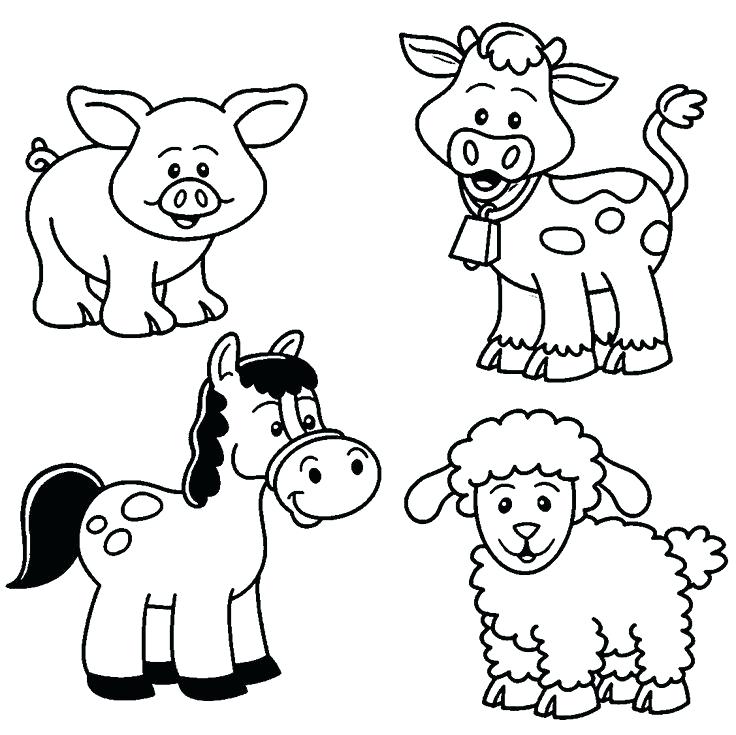 736x735 Farm Animal Coloring Pages Pictures Of Farm Animals To Color Free