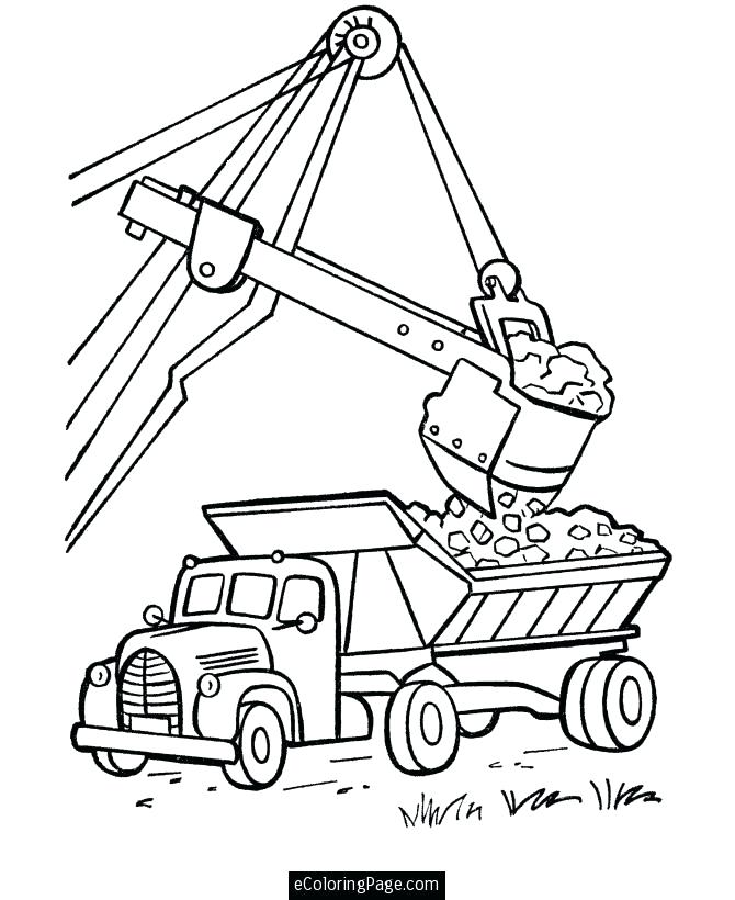 Printable Truck Coloring Pages Excavator And Dump Truck Coloring 670x820 Printable Truck Coloring Pages Excavator And Dump Truck Coloring