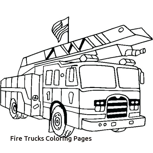 600x600 Firetruck Coloring Pages Coloring Truck Logging Semi Truck