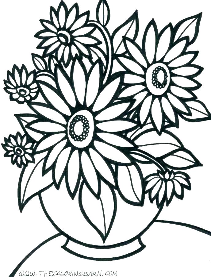 Printable Flowers To Color Large Flower Coloring Pages Flower 688x903 Printable Flowers To Color Large Flower Coloring Pages Flower