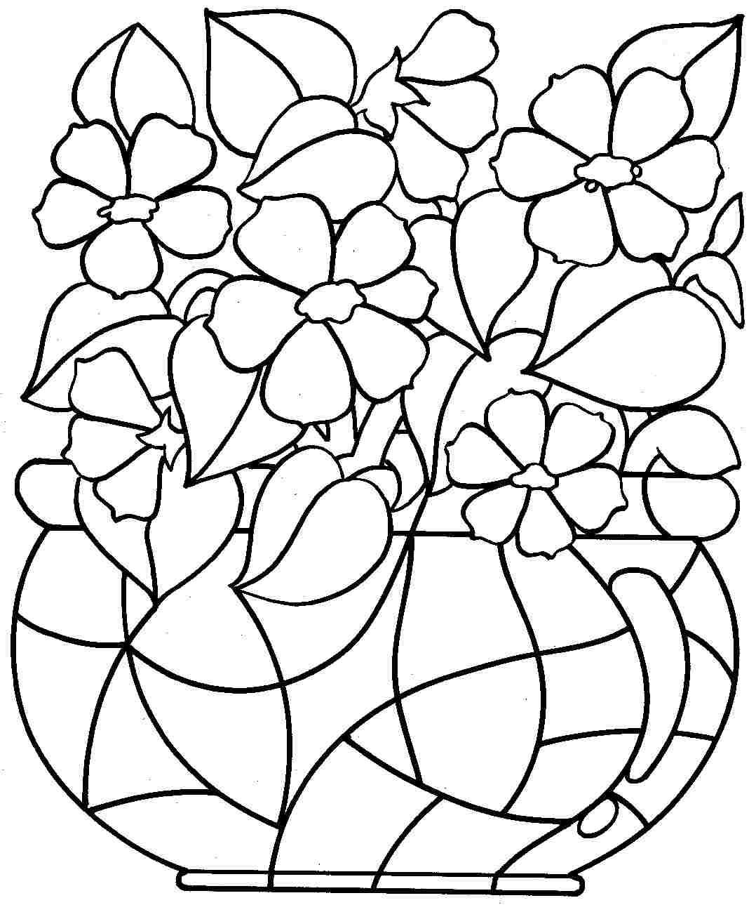 Flower Coloring Pages Printable Free Download 1078x1289 Flower Coloring Pages Printable Free Download