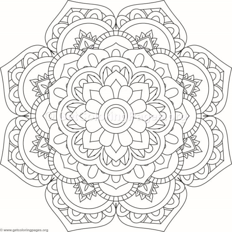 744x744 Flower Mandala Coloring Pages