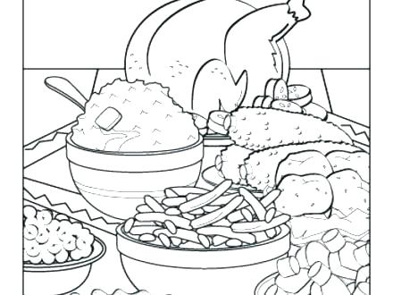 440x330 Food Coloring Pages Dinner Coloring Pages Thanksgiving Feast