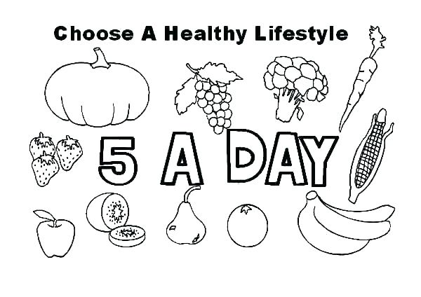 600x424 Food Coloring Pages To Print Healthy Food Coloring Pages Eating