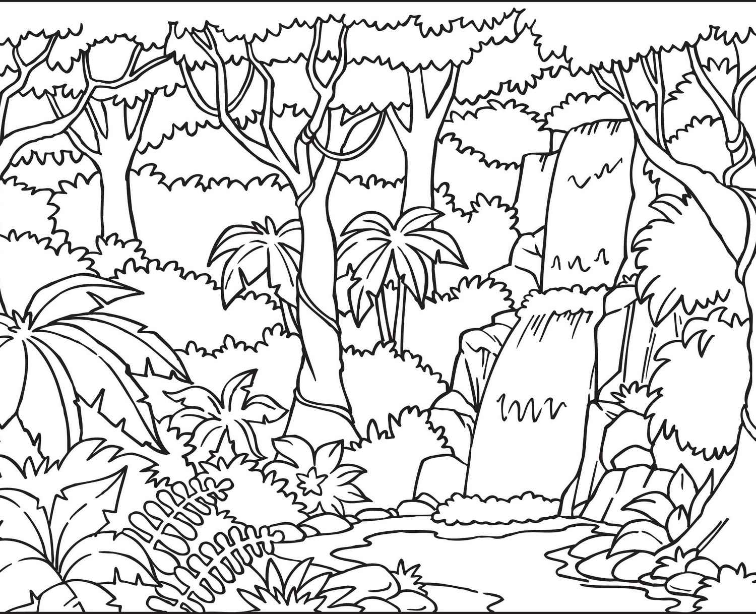 Modest Tropical Forest Coloring Pages Rainforest Drawing 1500x1218 Modest Tropical Forest Coloring Pages Rainforest Drawing