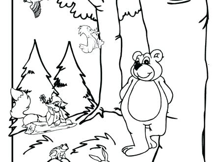 Woodland Animals Coloring Pages Sleeping Forest Coloring Page 440x330 Woodland Animals Coloring Pages Sleeping Forest Coloring Page