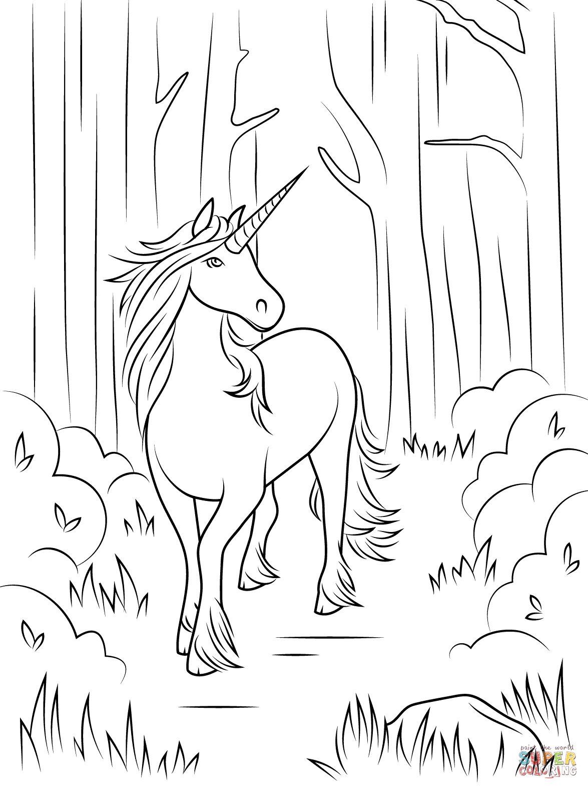 Free Forest Unicorn Coloring Page For Unicorn Coloring Page 1175x1575 Free Forest Unicorn Coloring Page For Unicorn Coloring Page