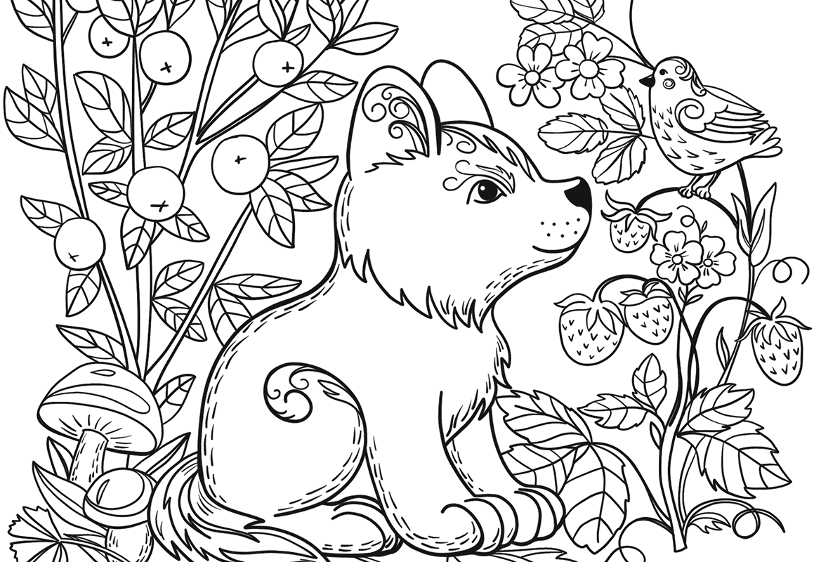 Coloring Page With Deer In Forest Book For Adult Pages Adults 1159x800 Coloring Page With Deer In Forest Book For Adult Pages Adults
