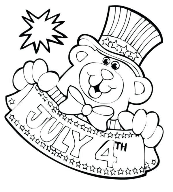 Free 4th Of July Coloring Pages Bear Mascot For Independence Day 600x666 Free 4th Of July Coloring Pages Bear Mascot For Independence Day