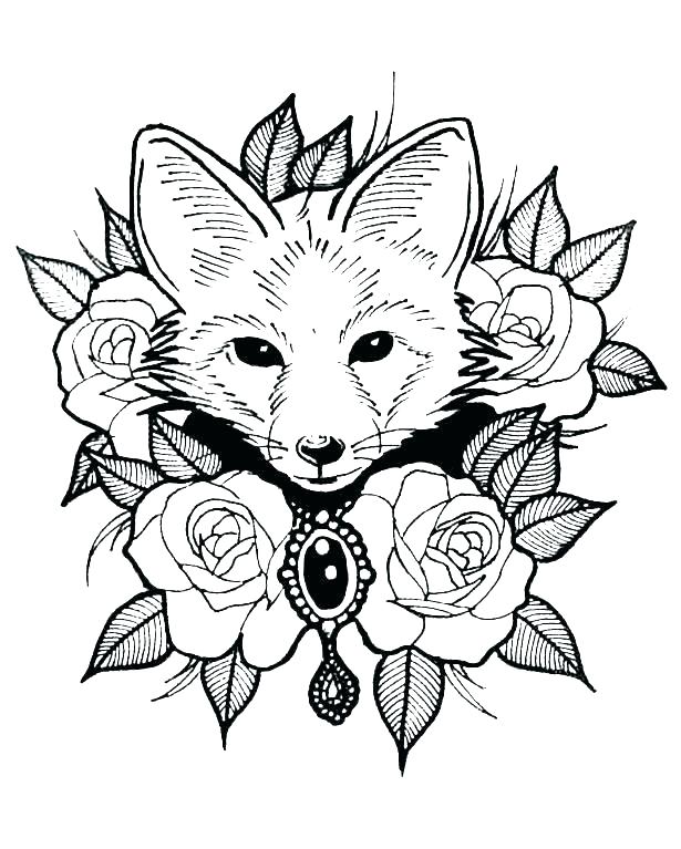 Coloring Pages Of Foxes Red Fox In The Forest Free Coloring Pages 615x767 Coloring Pages Of Foxes Red Fox In The Forest Free Coloring Pages