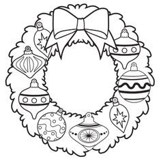 Ornament Wreath Coloring Page 236x236 Ornament Wreath Coloring Page