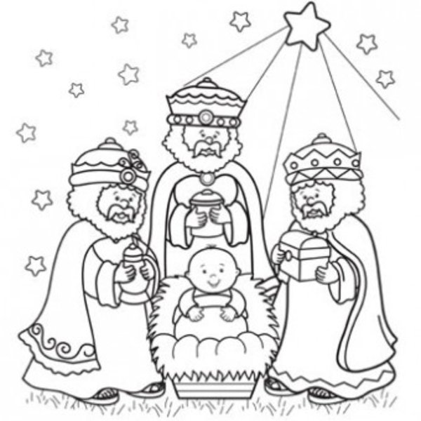 Three Kings Day Coloring Pages Wisemen Craft Three Wise Men 600x600 Three Kings Day Coloring Pages Wisemen Craft Three Wise Men