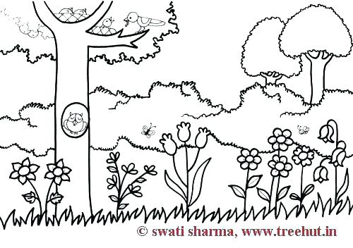 Garden Coloring Pages Garden Coloring Sheets Flower Garden 500x352 Garden Coloring Pages Garden Coloring Sheets Flower Garden