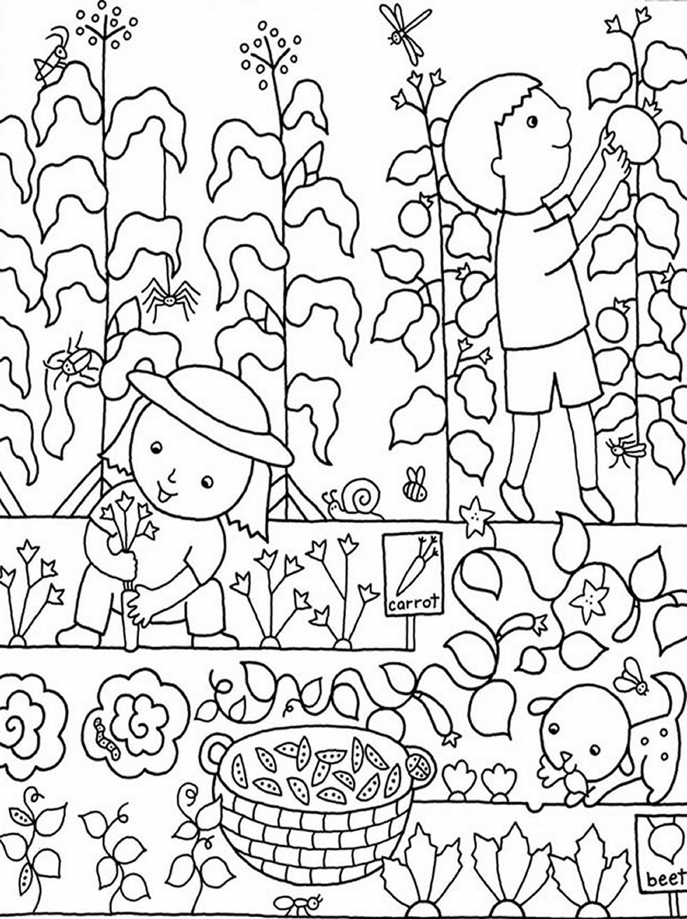 Kids Gardening Coloring Pages Free Colouring Pictures To Print 981x1312 Kids Gardening Coloring Pages Free Colouring Pictures To Print