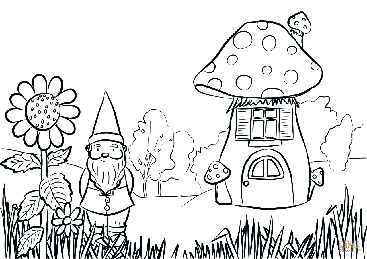 Gnome In The Garden Coloring Page Free Printable Coloring Pages 1280x905 Gnome In The Garden Coloring Page Free Printable Coloring Pages