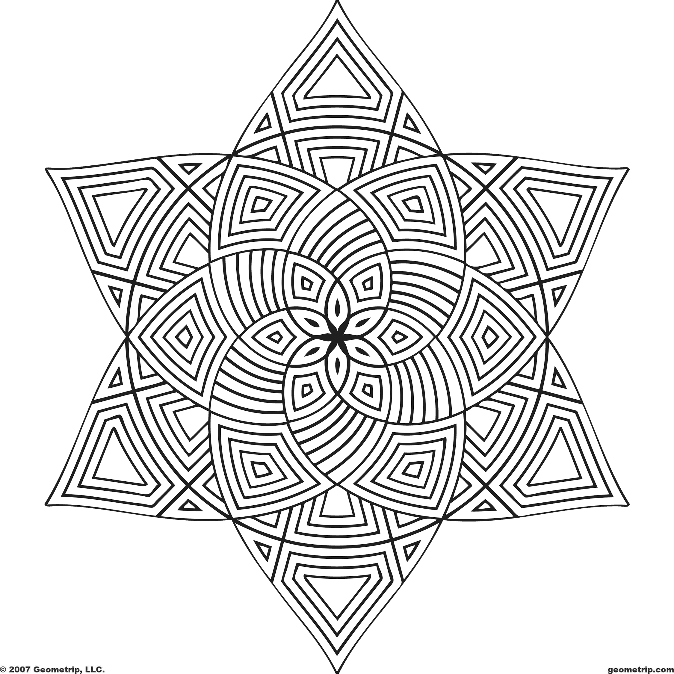 2250x2250 Free Geometric Coloring Pages