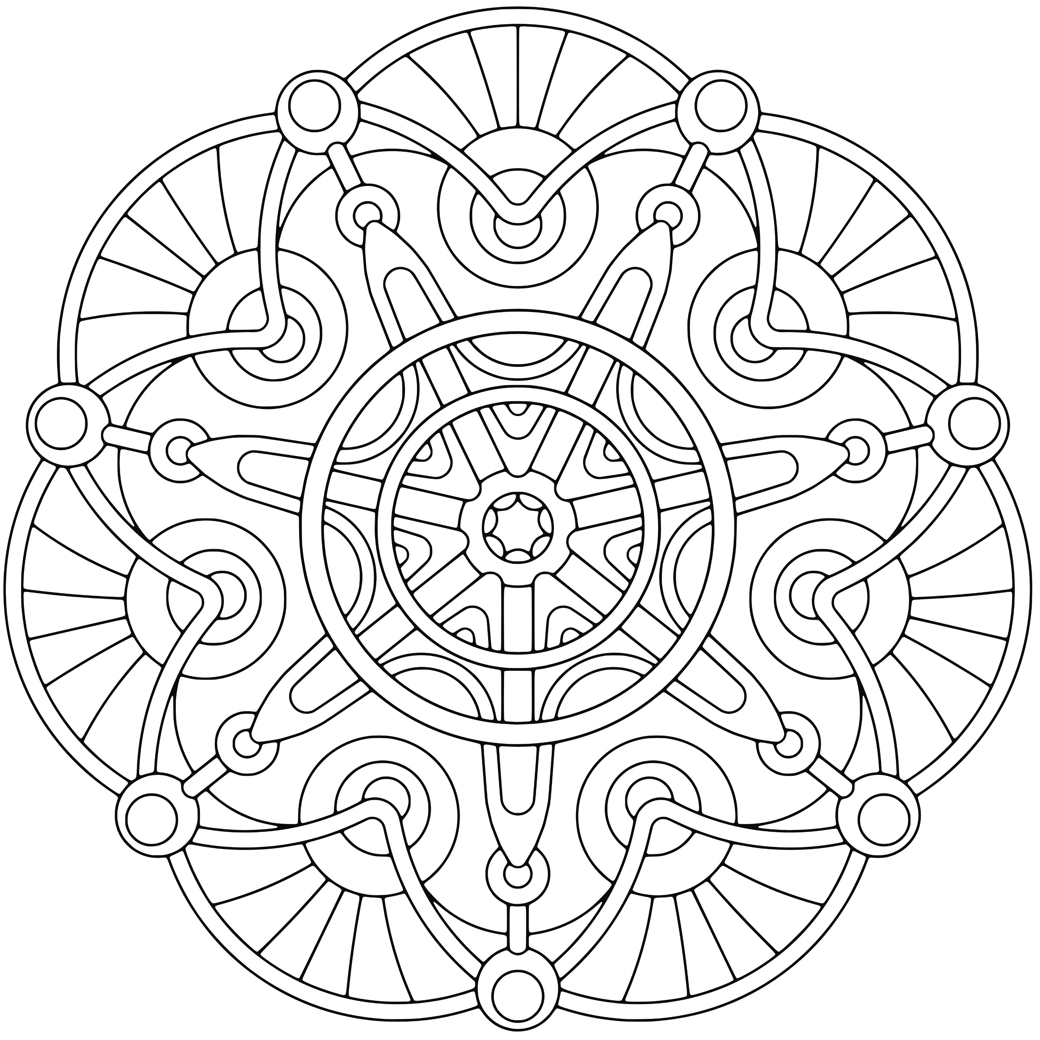 3400x3400 Free Geometric Coloring Pages