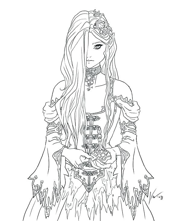 600x731 Goth Coloring Pages Free Gothic Fairy Coloring Pages