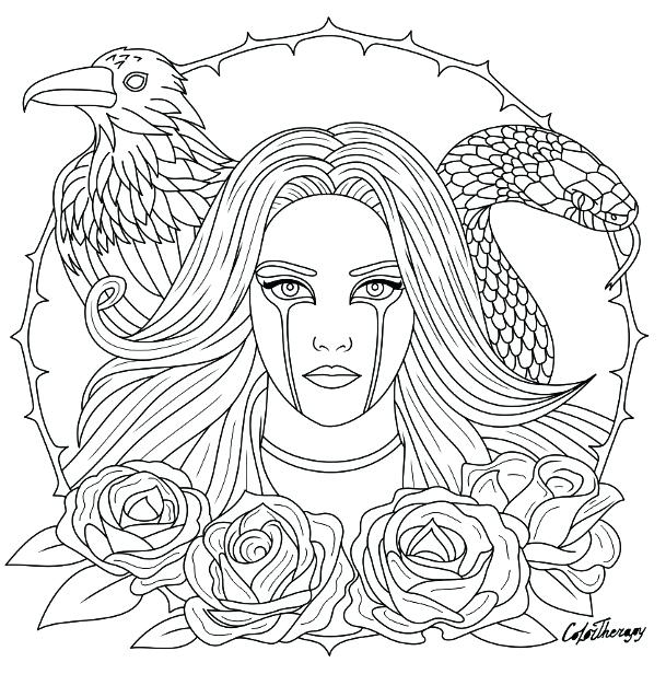 609x616 Gothic Coloring Pages Coloring Page To Color With Color Therapy