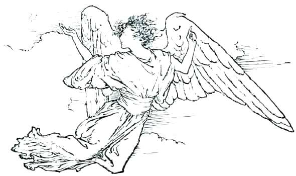 590x350 Free Angel Coloring Pages Drawn Angel Color 1 Free Printable