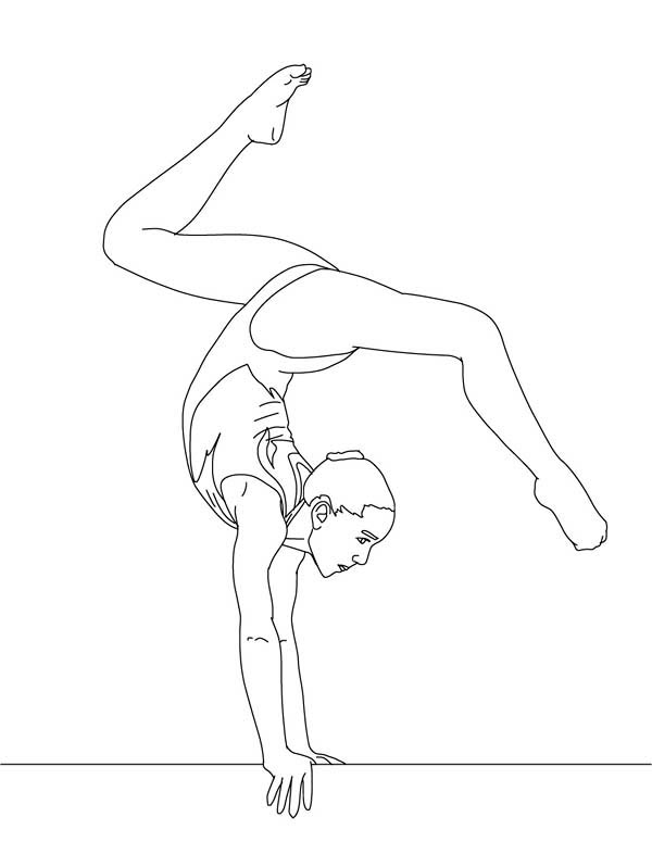600x775 Balance Beam Artistic Gymnastic Coloring Page