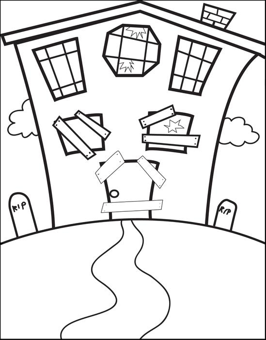 Haunted House Coloring Pages For Kids Free Printable Halloween 549x700 Haunted House Coloring Pages For Kids Free Printable Halloween